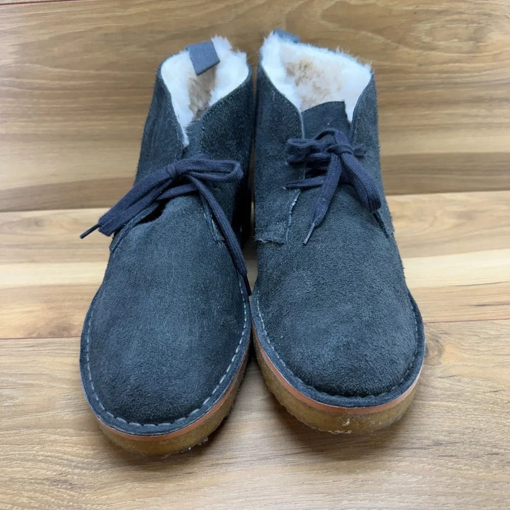 Clarks Todd Snyder Desert Chukka Mens 11.5 Dark Gray Blue? Suede Crepe Gum Fur